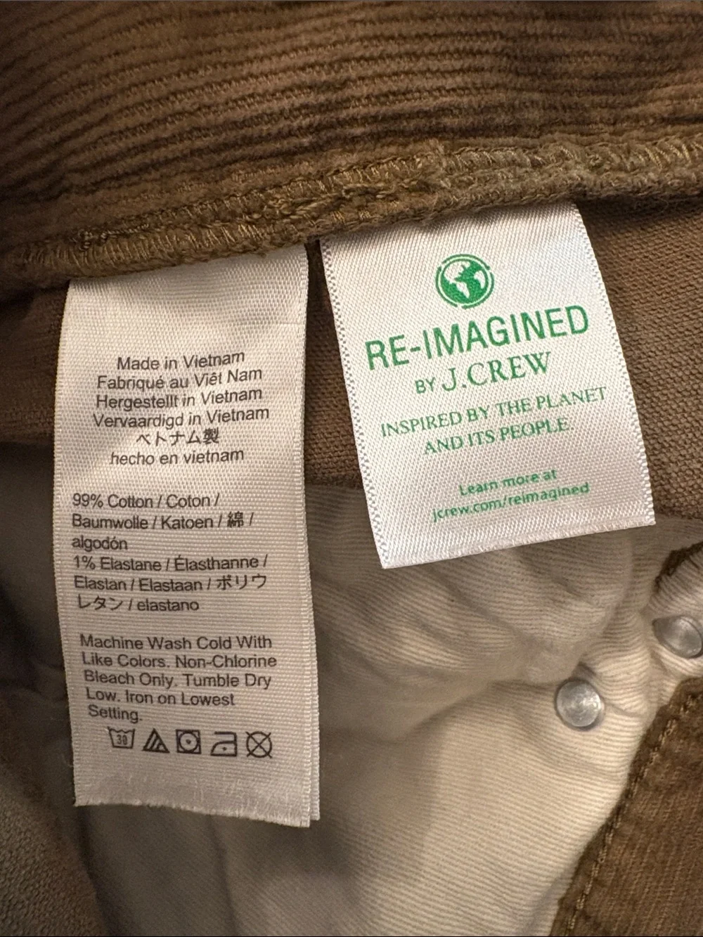 J. Crew Men’s Corduroy Pants in Caramel Brown
